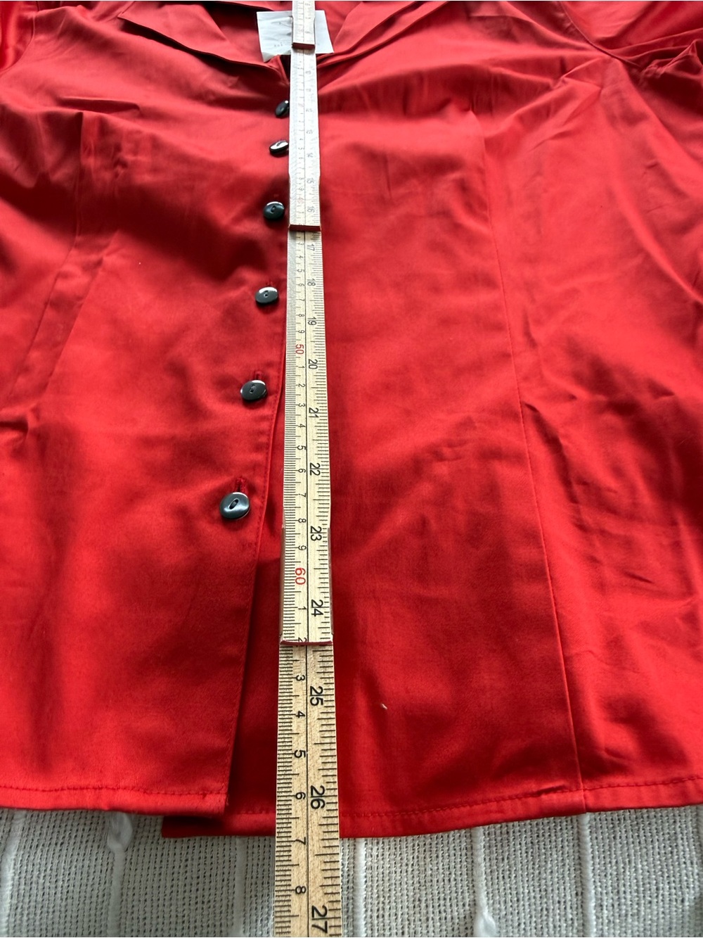 Talbots Bright Red Button-Front Collared Blouse - Picture 7 of 12